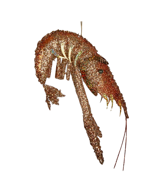 Bronze Glitter Prawn Ornament