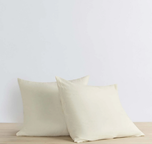 Cultiver Set of 2 Linen Euro Pillowcases - Ivory