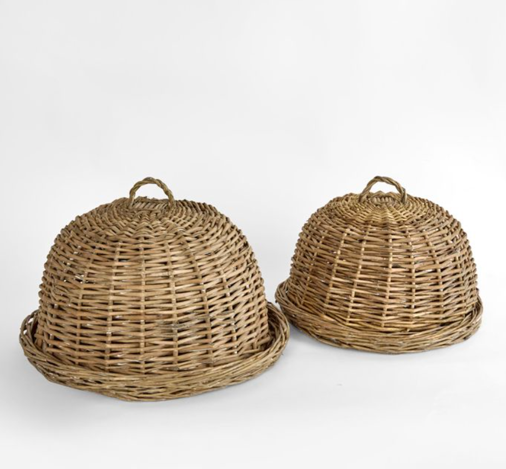 Round basket with cover (set of 2)