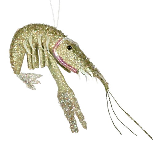 Green Glitter Prawn Ornament